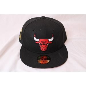 Bulls 59Fifty Fitted Hat w/ Pink Bill - 7 3/4